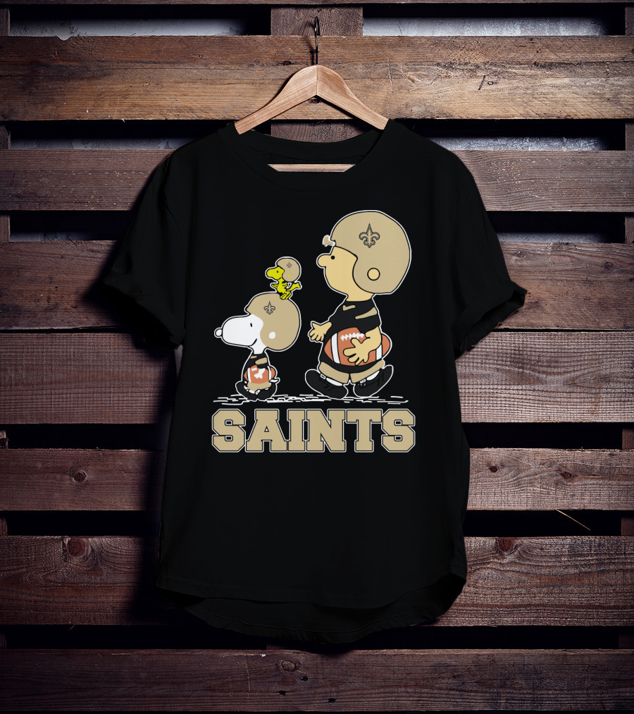 Snoopy Woodstock Charlie Brown New Orleans Saints Fans T-Shirt