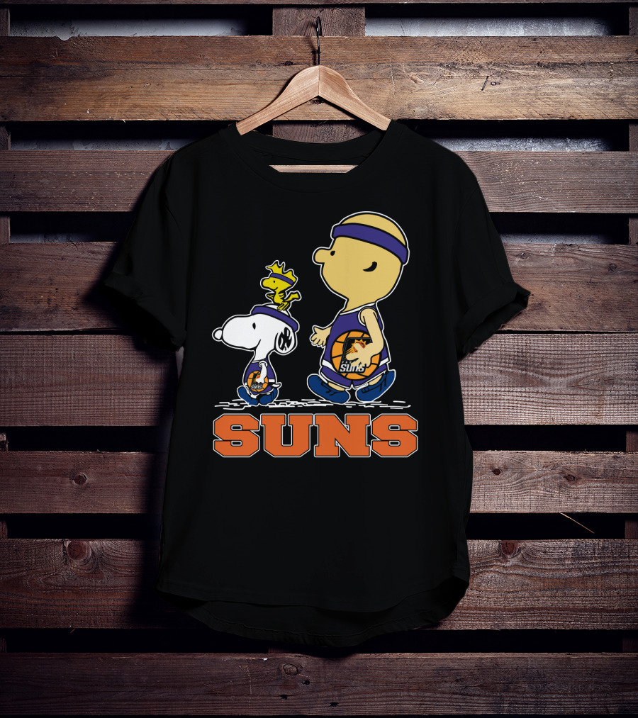 Snoopy And Woodstock In Phoenix Suns Basketball Jerseys T-Shirt