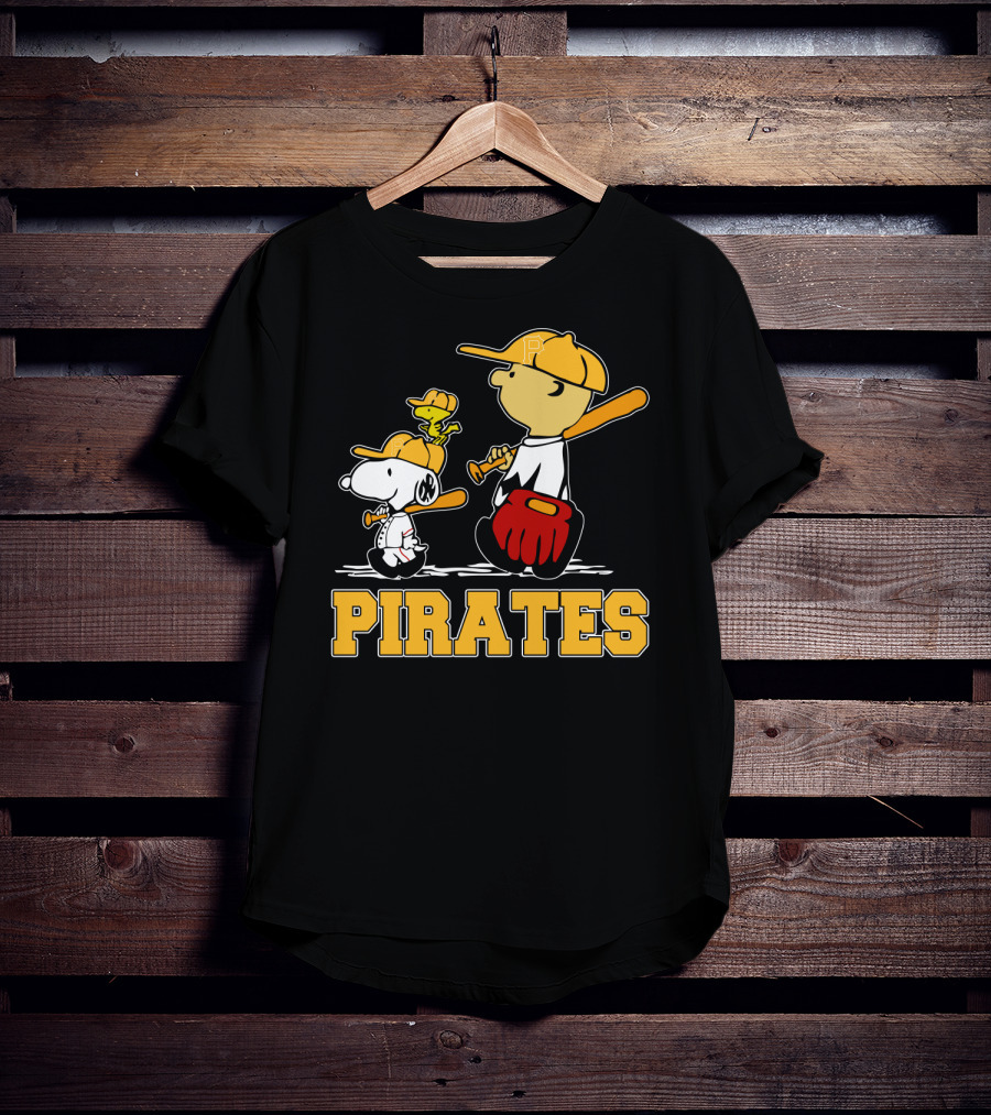 Snoopy Woodstock Pirates Baseball Fan Gear T-Shirt