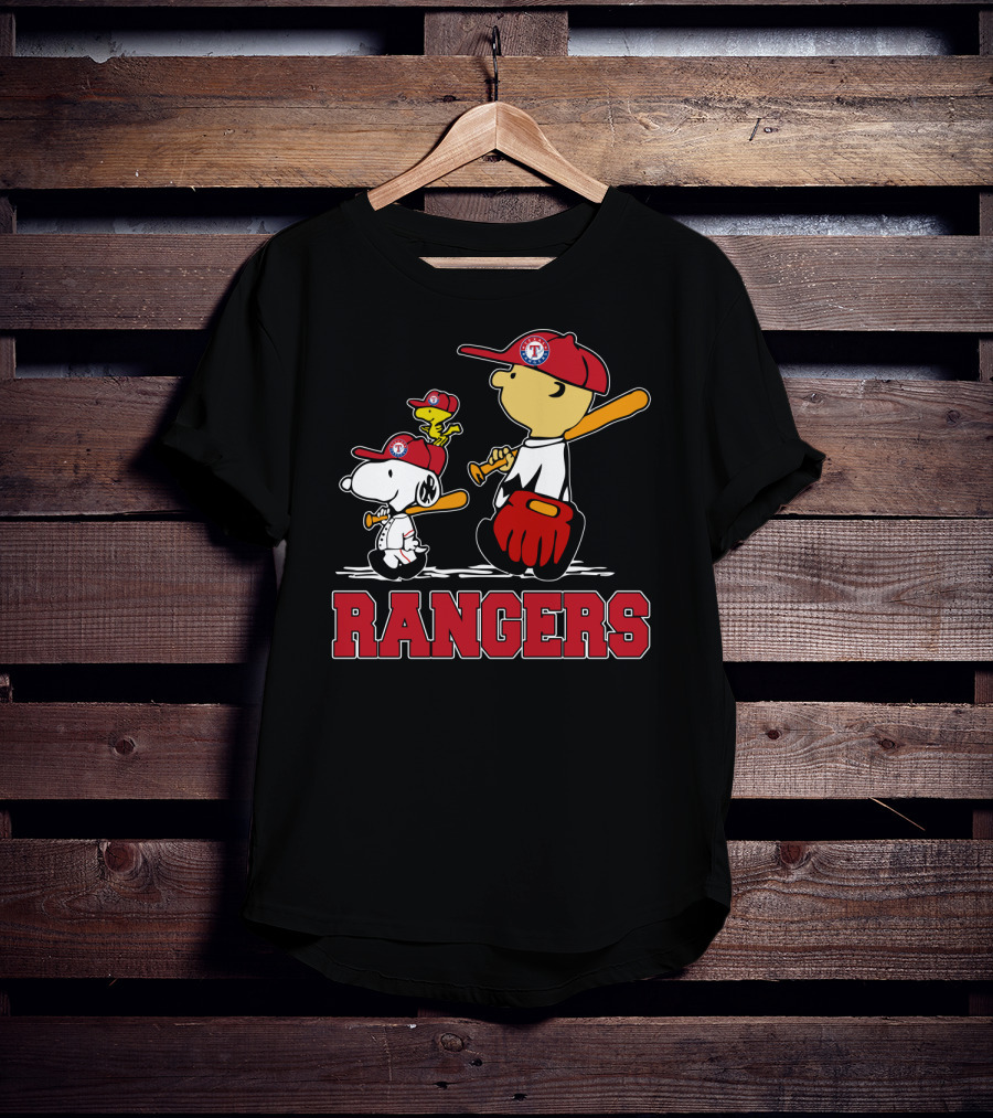 Snoopy Woodstock Texas Rangers Fans Team Spirit T-Shirt