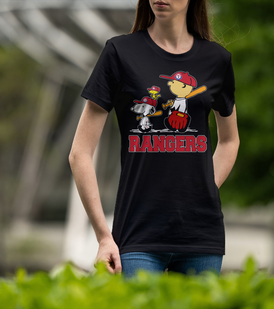 Snoopy Woodstock Texas Rangers Fans Team Spirit T-Shirt
