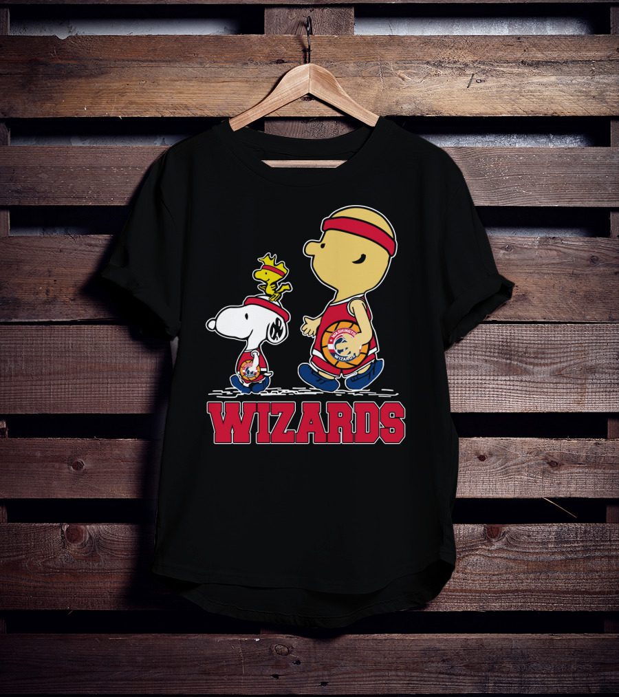 Wizards Snoopy And Woodstock With Basketball Team T-Shirt