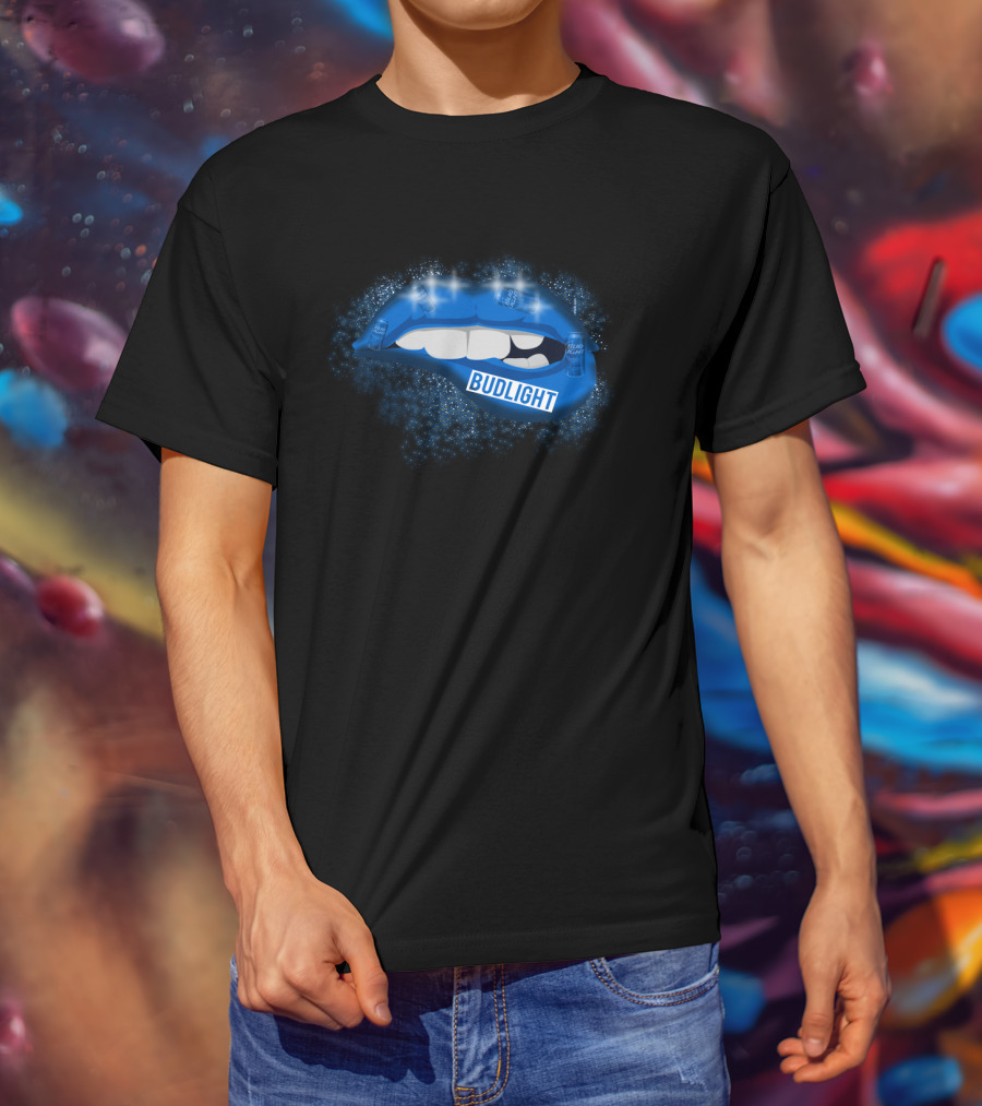 Bud Light Lips Dilly Dilly Blue Sparkle Theme T-Shirt