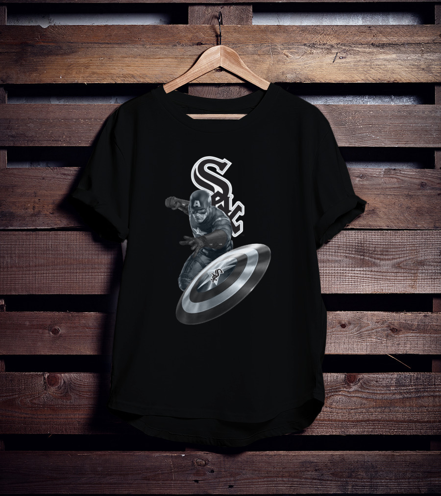 Chicago White Sox Captain America Collaboration Featuring Iconic Superhero And Team T-Shirt