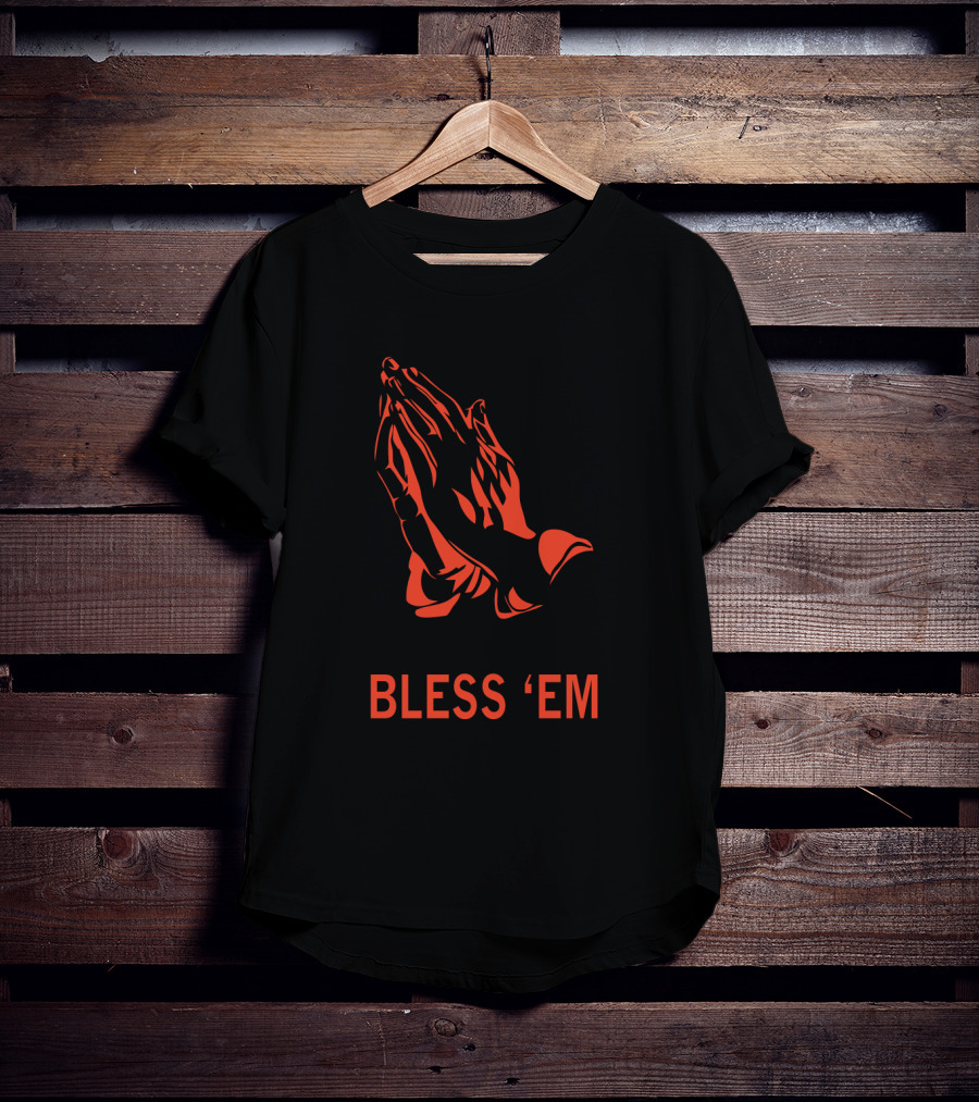 Cleveland Browns Bless Em Praying Hands Tribute Fans T-Shirt