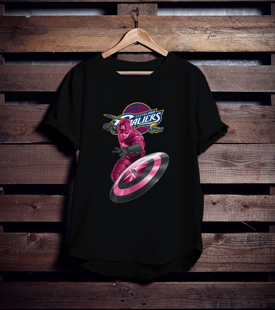 Cleveland Cavaliers Captain America Crossover Shield T-Shirt