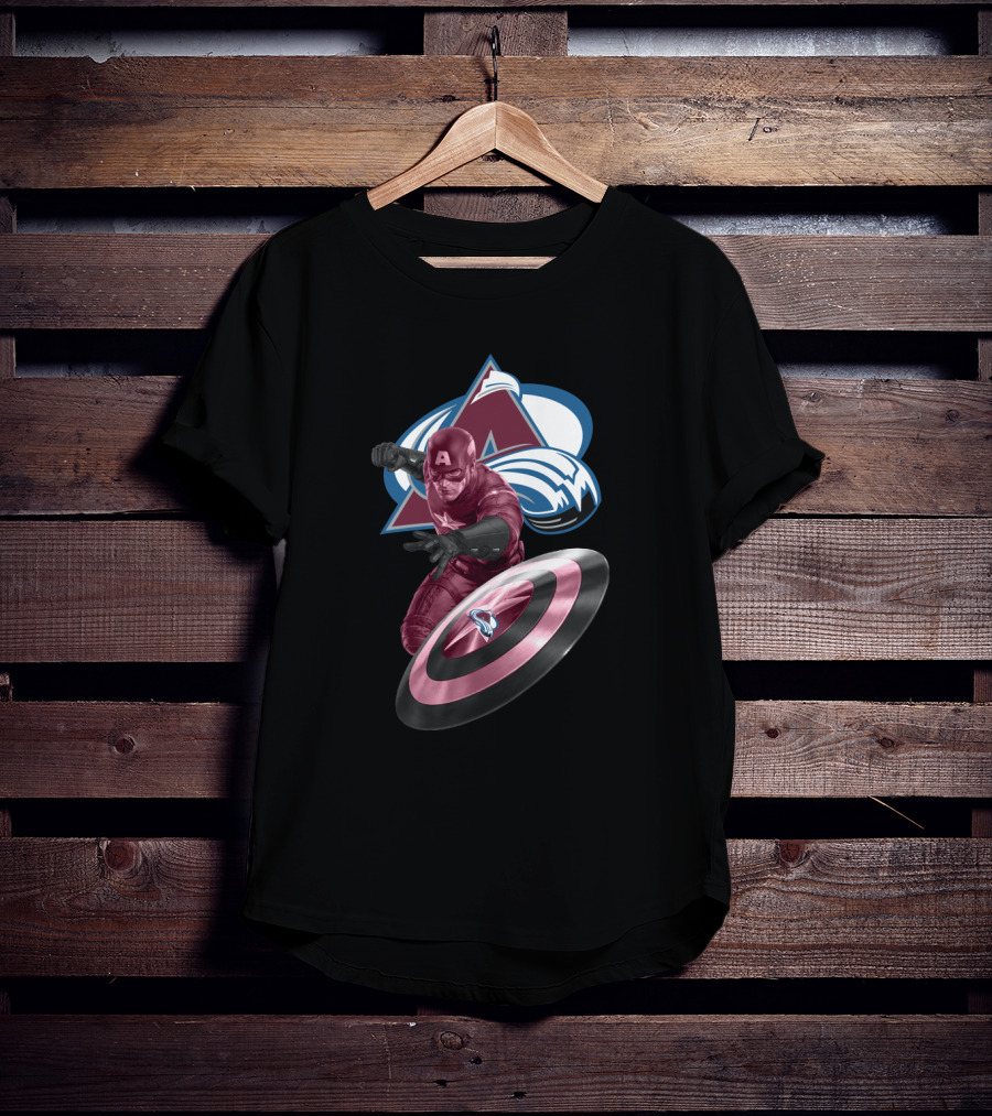 Captain America Colorado Avalanche Crossover T-Shirt