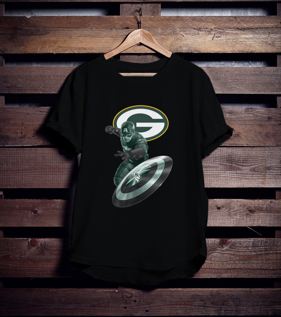 Green Bay Packers Captain America Shield T-Shirt