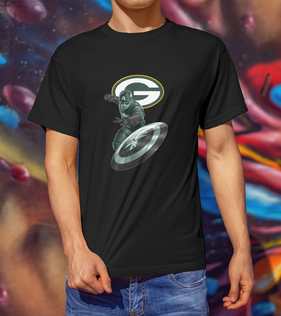 Green Bay Packers Captain America Shield T-Shirt