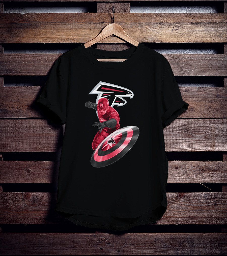 Atlanta Falcons Captain America Shield Fan Collaboration T-Shirt