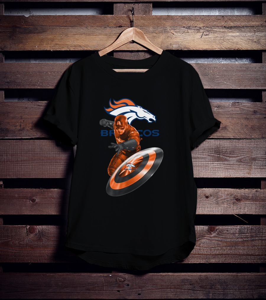 Denver Broncos Captain America Marvel Fans T-Shirt