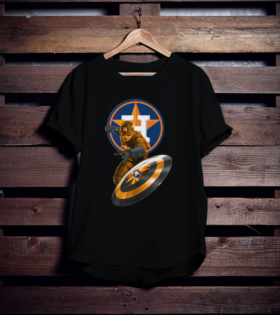 Houston Astros Captain America Logo Mashup For Fans T-Shirt