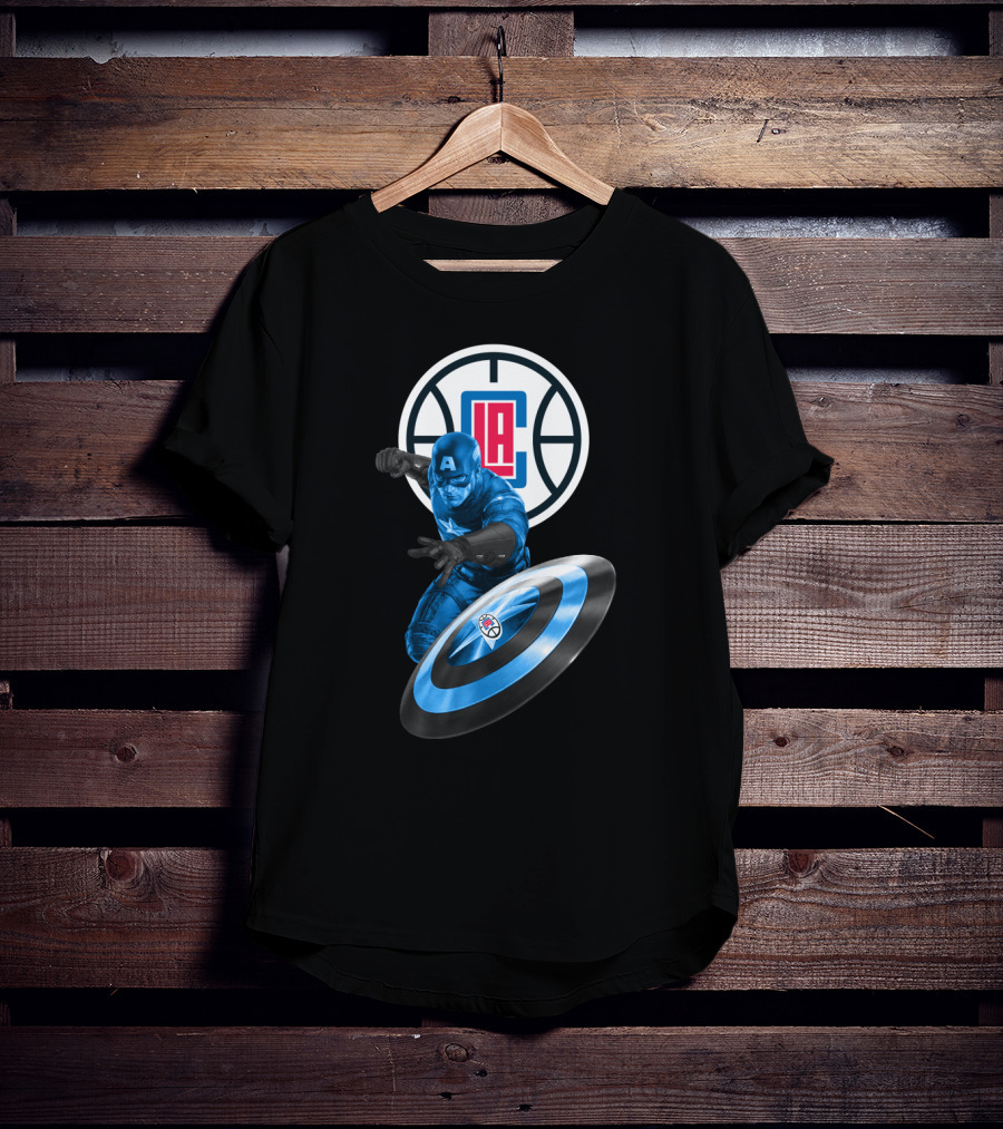 La Clippers And Captain America Shield Hero Crossover T-Shirt