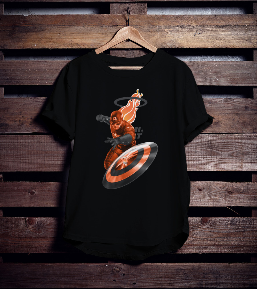 Miami Heat Captain America Crossover Fans T-Shirt
