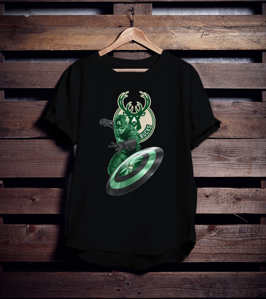 Milwaukee Bucks Captain America Collaboration T-Shirt