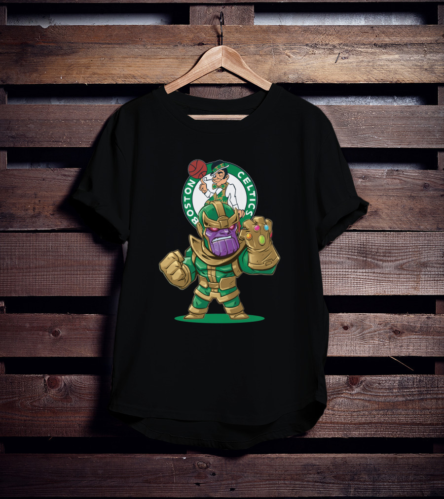 Boston Celtics Thanos Infinity Gauntlet Crossover T-Shirt