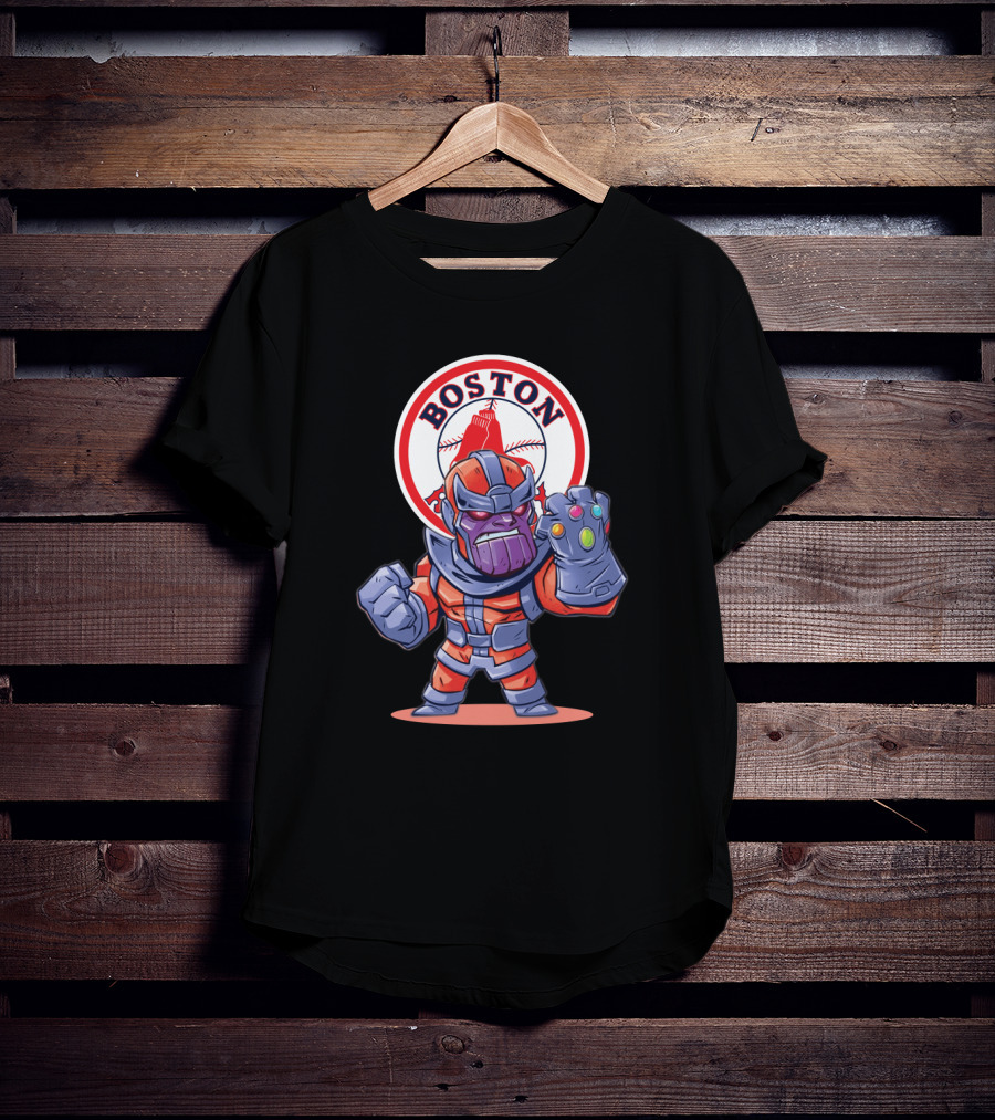 Thanos Boston Red Sox Infinity Gauntlet Mashup T-Shirt