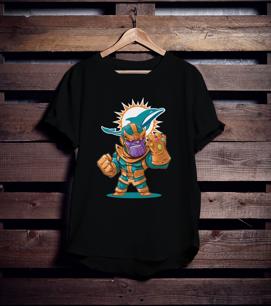 Thanos Miami Dolphins Logo Mashup T-Shirt