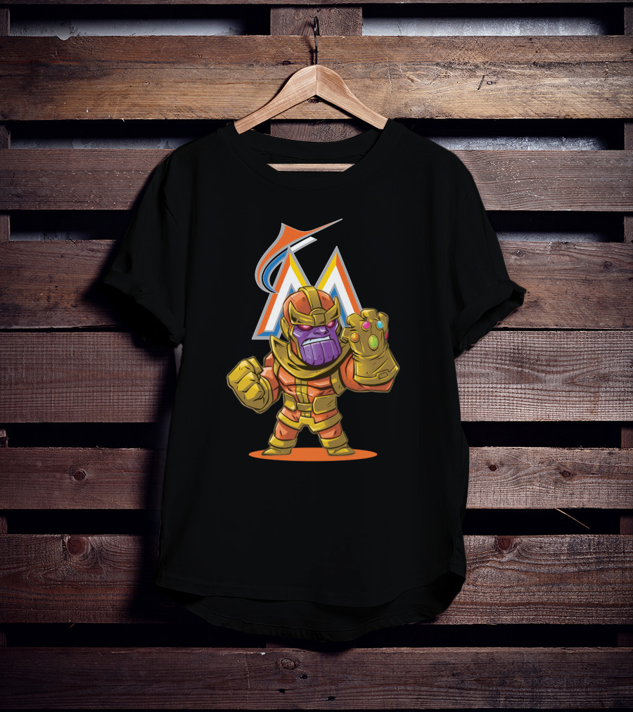 Thanos Miami Marlins Crossover Fan Fusion T-Shirt