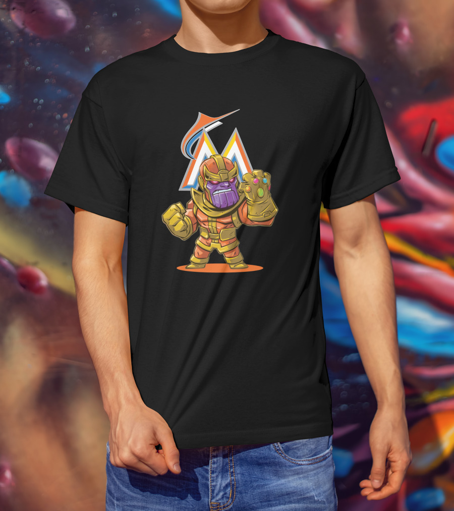 Thanos Miami Marlins Crossover Fan Fusion T-Shirt