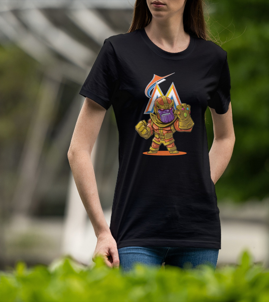 Thanos Miami Marlins Crossover Fan Fusion T-Shirt