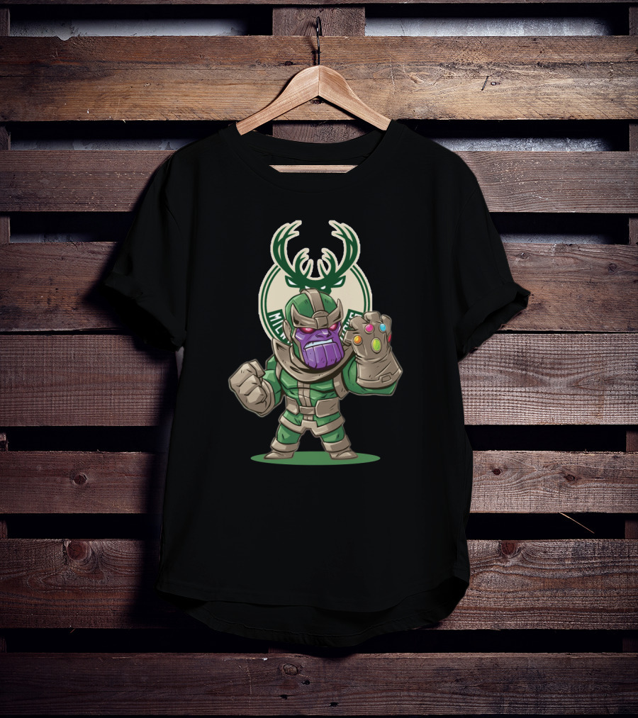 Thanos Milwaukee Bucks Crossover Fans Infinity Gauntlet T-Shirt