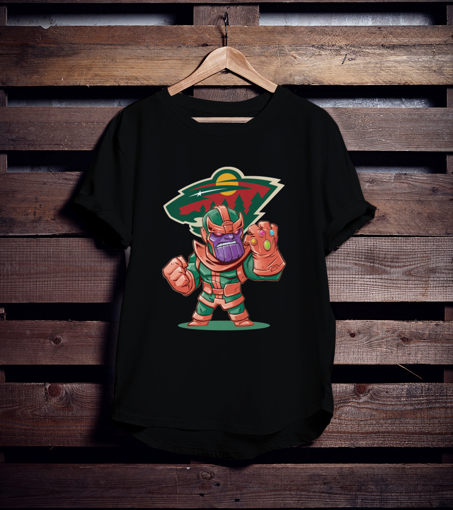 Thanos Minnesota Wild Fans Infinity Gauntlet Crossover T-Shirt
