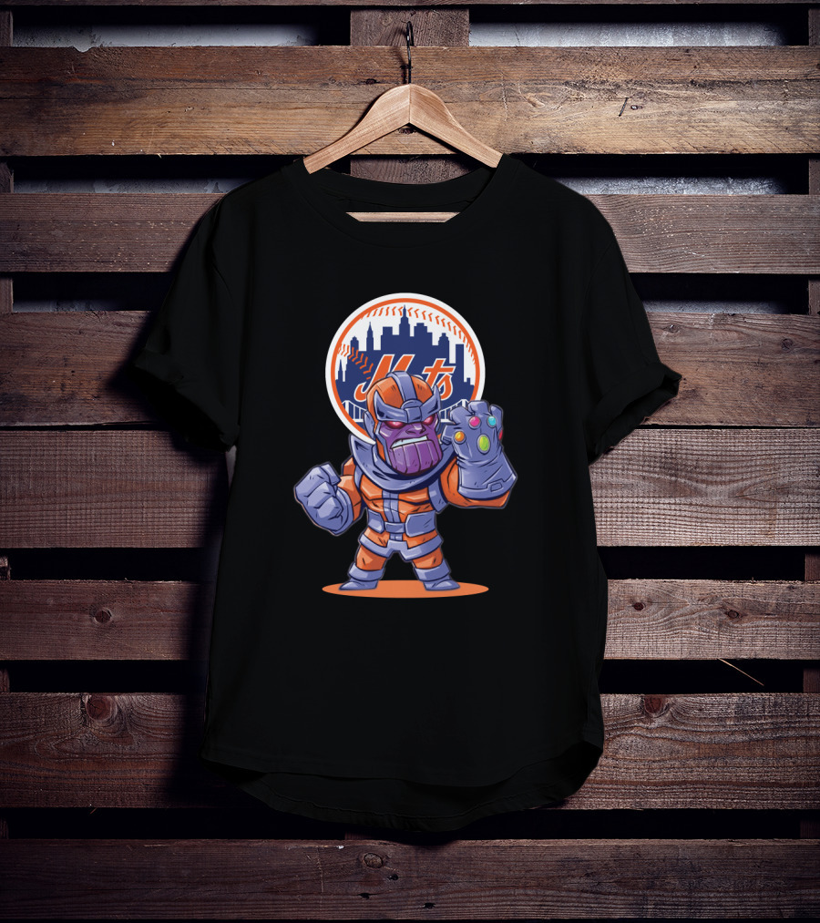 Thanos Ny Mets Fans Infinity Gauntlet Baseball Crossover T-Shirt