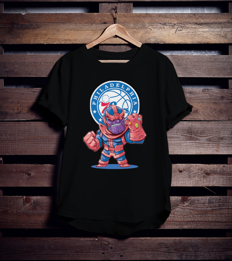Philadelphia 76ers Marvel Thanos Crossover T-Shirt