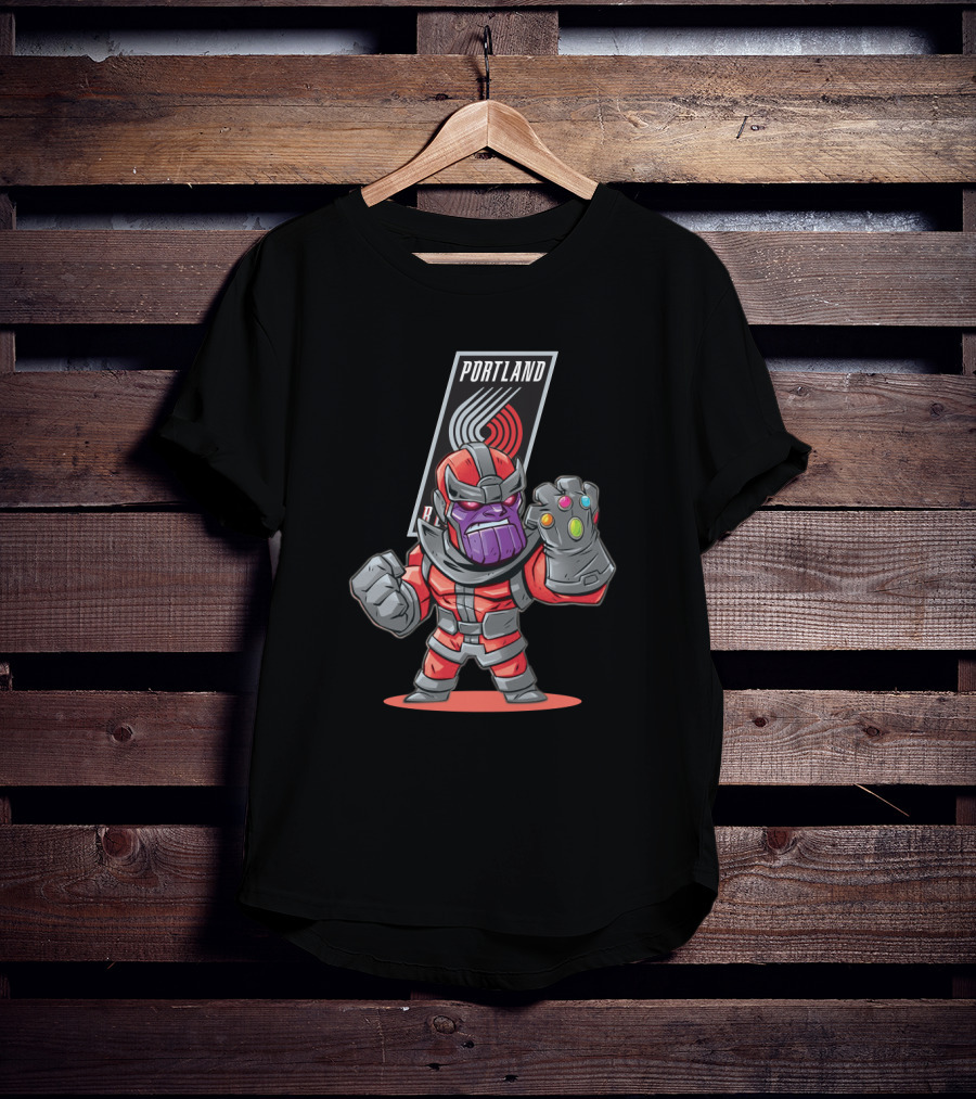 Thanos Portland Trail Blazers Infinity Gauntlet Crossover T-Shirt