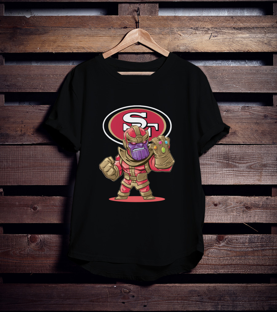 Thanos San Francisco 49ers Fans Avengers Football Infinity Gauntlet T-Shirt