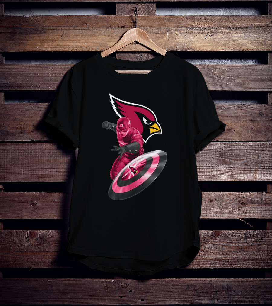Arizona Cardinals Captain America Avengers Shield T-Shirt