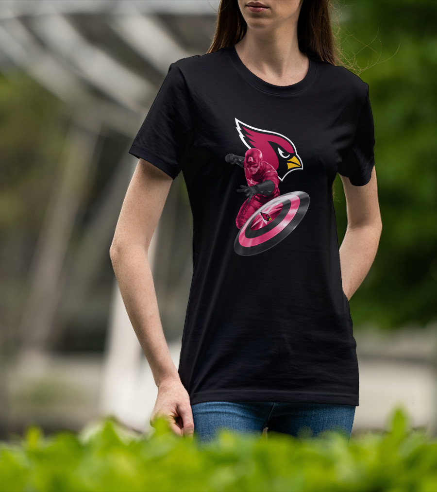 Arizona Cardinals Captain America Avengers Shield T-Shirt