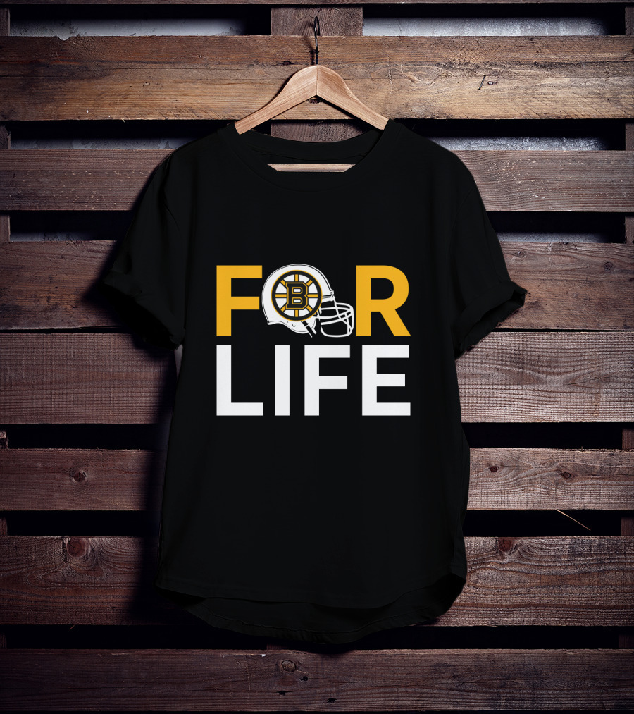 Boston Bruins Helmet Logo For Life Fans T-Shirt
