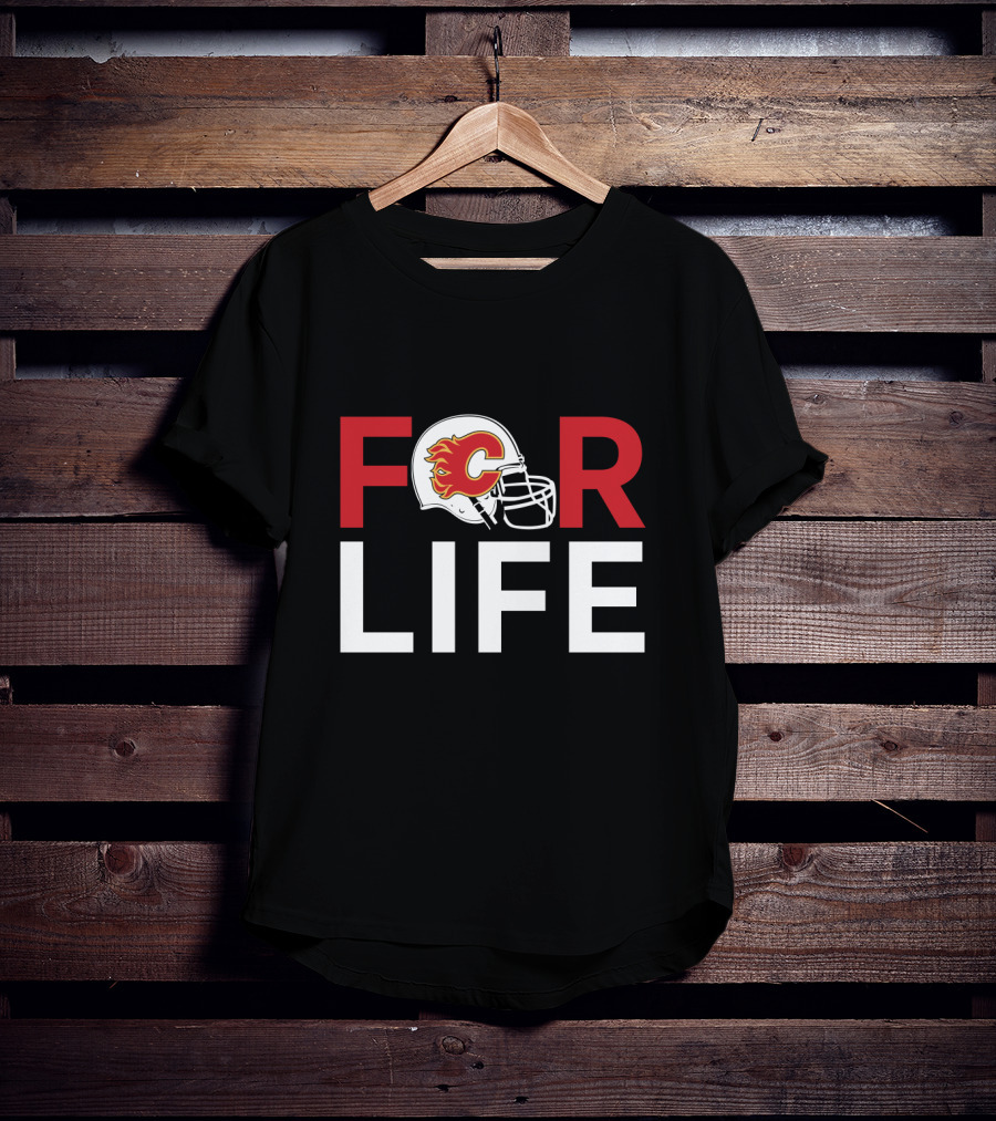 Calgary Flames Helmet For Life For Fans T-Shirt