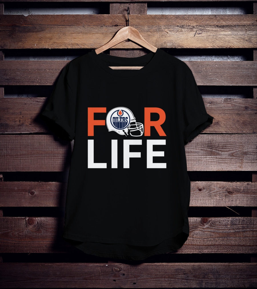 Edmonton Oilers Helmet For Life Fans T-Shirt
