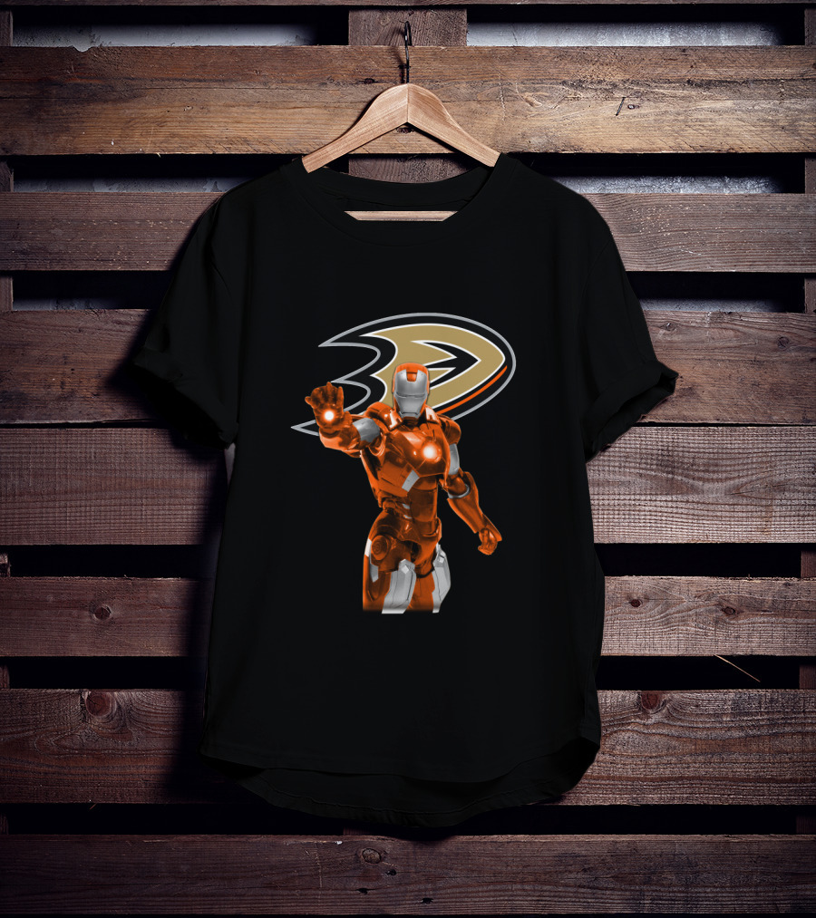 Anaheim Ducks Iron Man Crossover With Iconic Team T-Shirt