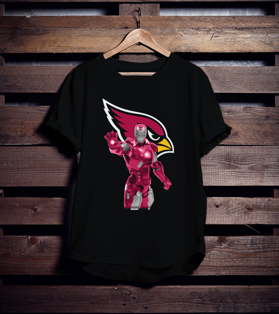 Iron Man Arizona Cardinals Fans Marvel Nfl Crossover T-Shirt
