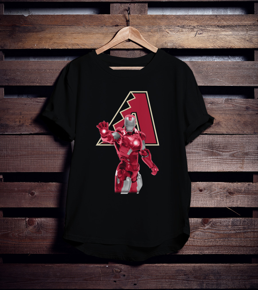 Iron Man Arizona Diamondbacks Marvel Baseball Crossover T-Shirt