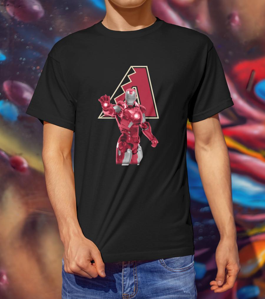 Iron Man Arizona Diamondbacks Marvel Baseball Crossover T-Shirt