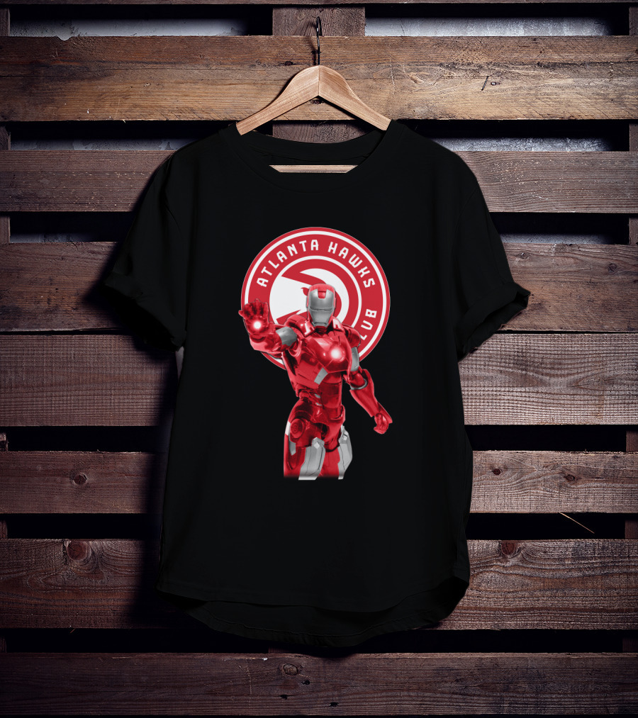 Iron Man Atlanta Hawks Basketball Fans T-Shirt