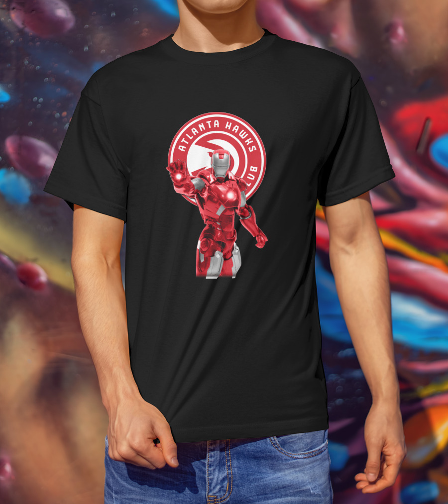Iron Man Atlanta Hawks Basketball Fans T-Shirt
