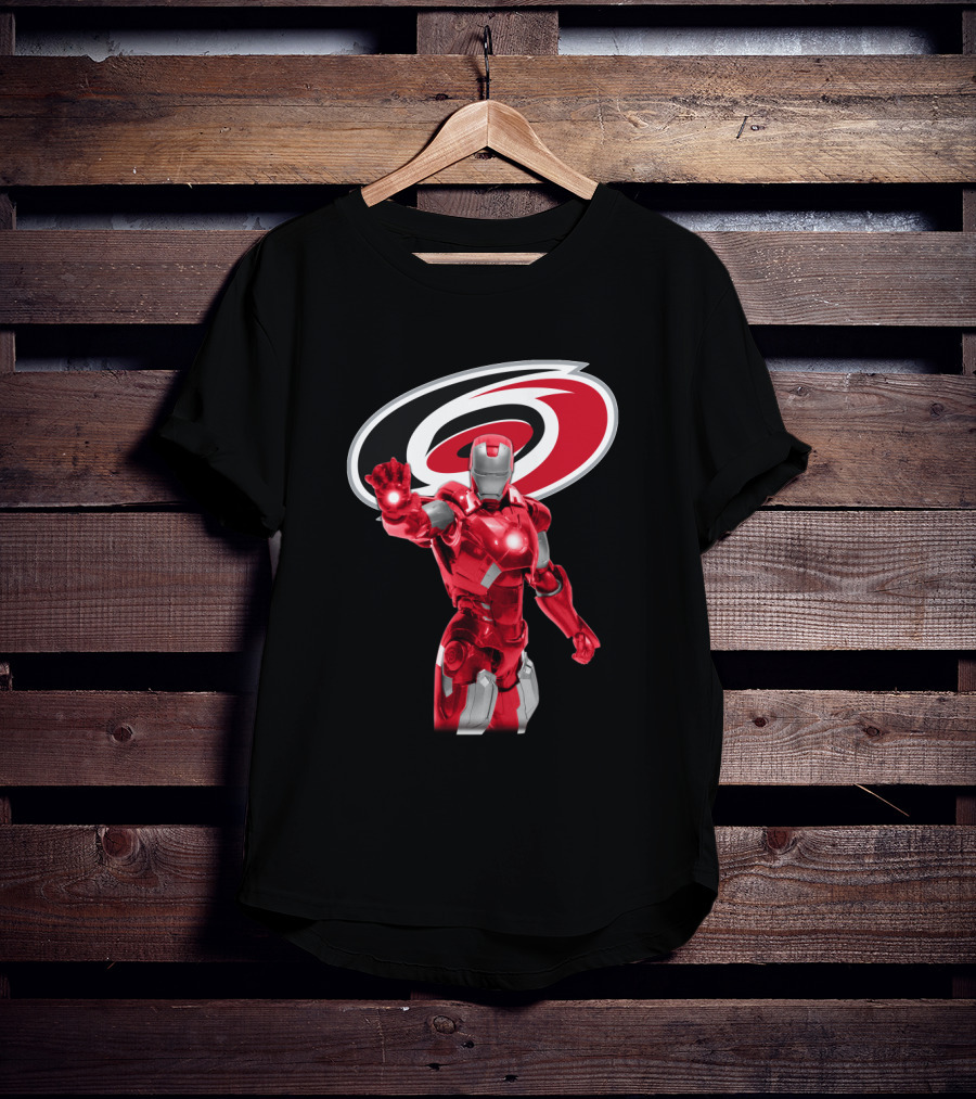 Iron Man Carolina Hurricanes Marvel NHL Crossover T-Shirt