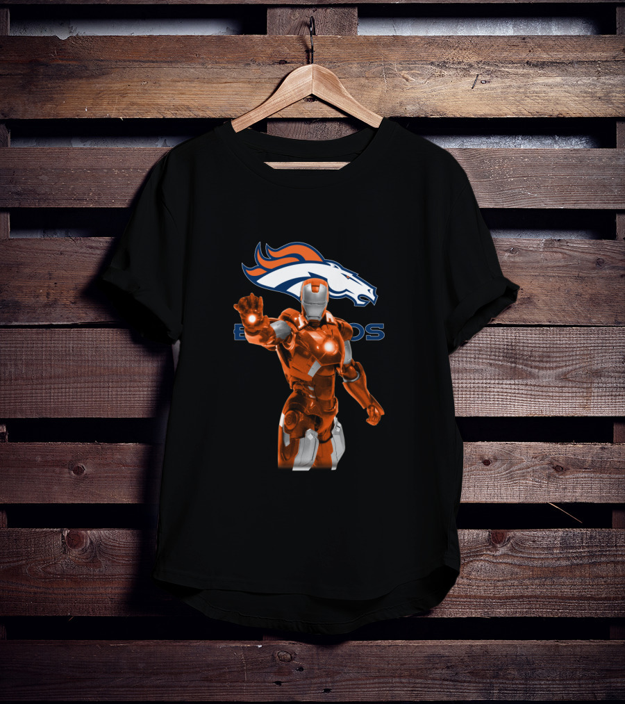 Iron Man Denver Broncos Superhero Football Fan Merchandise T-Shirt