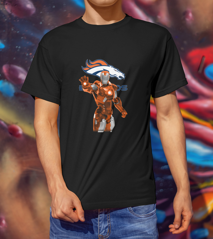Iron Man Denver Broncos Superhero Football Fan Merchandise T-Shirt