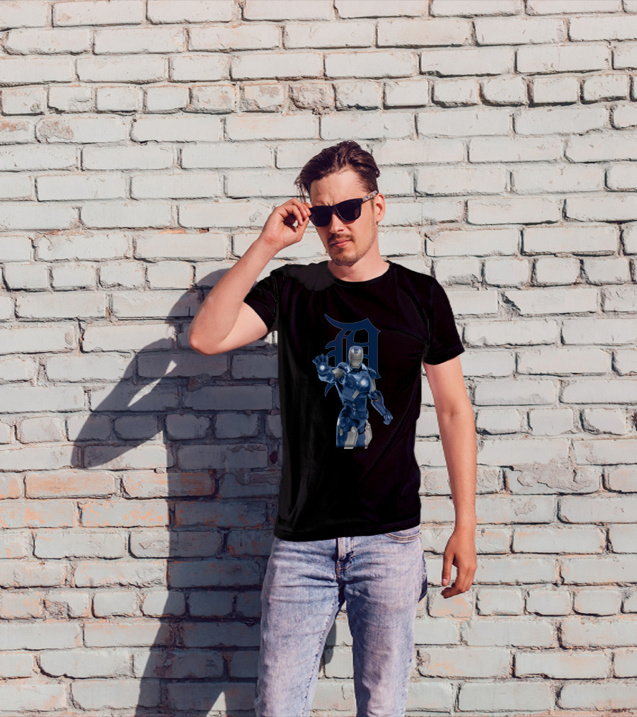 Detroit Tigers Iron Man Crossover - Iconic Marvel Superhero And MLB Team Collaboration T-Shirt