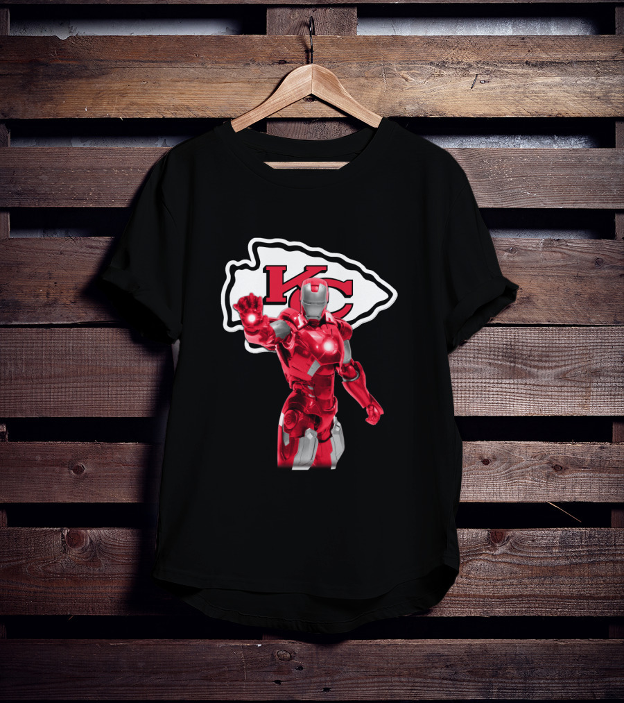Iron Man Kc Chiefs Fans Football Enthusiasts T-Shirt