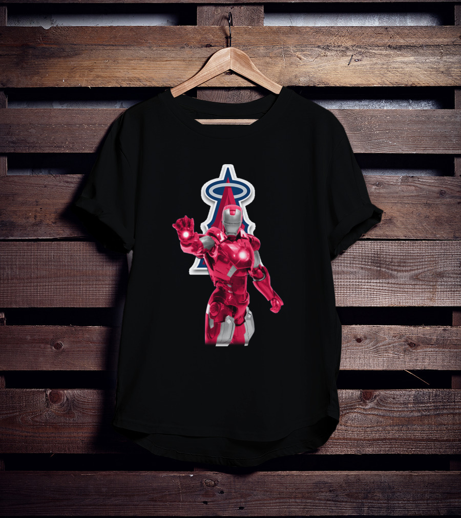 Iron Man Los Angeles Angels MLB Marvel Crossover Hero Fusion T-Shirt