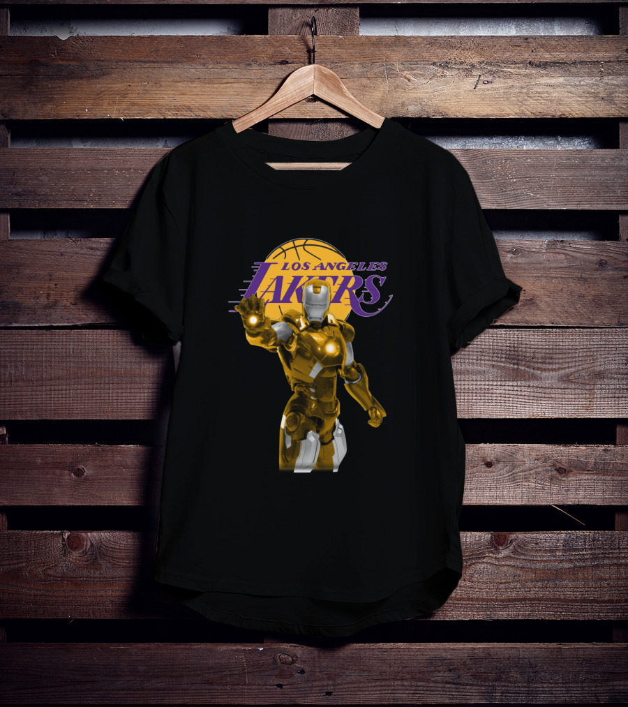 Iron Man Los Angeles Lakers Basketball Crossover For Fans T-Shirt