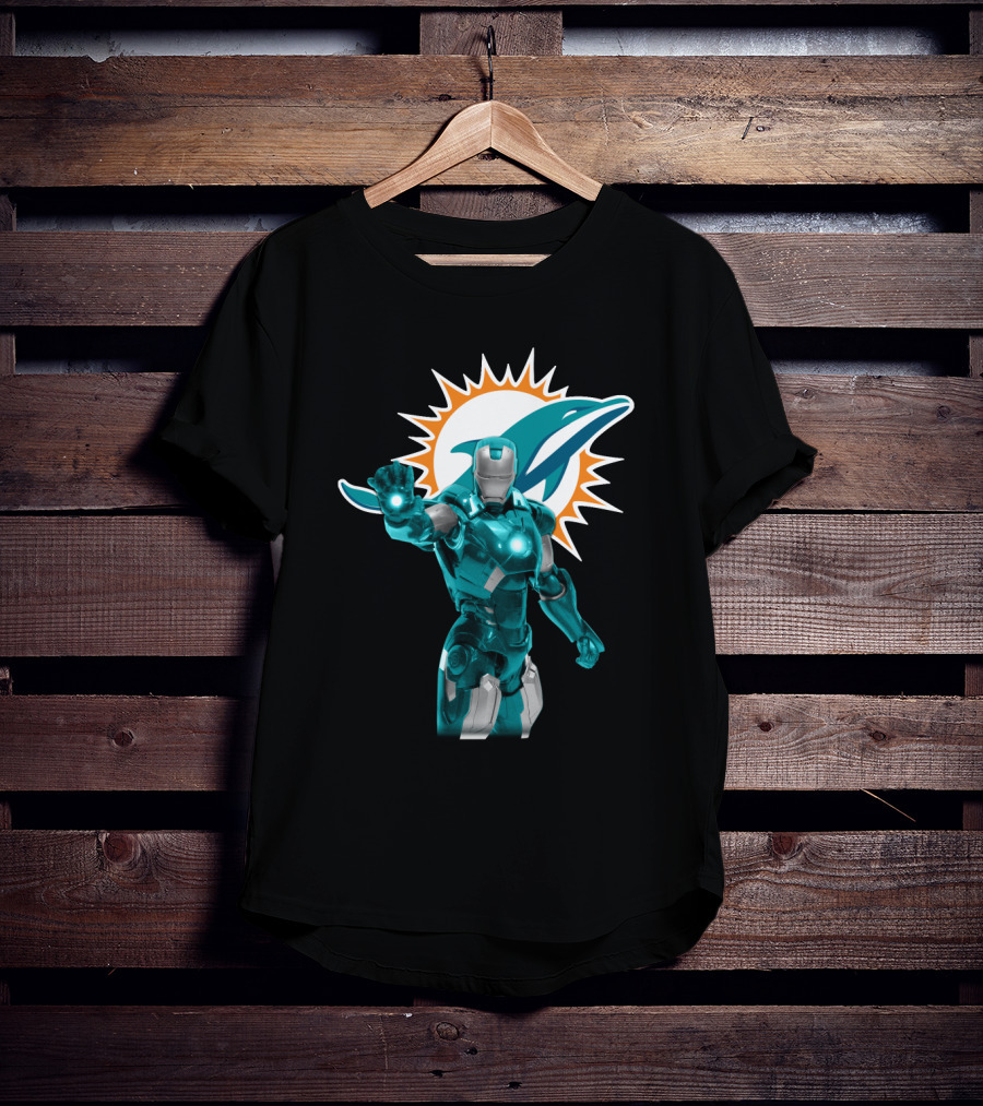 Iron Man Miami Dolphins Fan Tribute T-Shirt